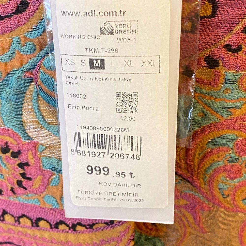 Vibrant Pink and Orange Blazer with Paisley Pattern - Picture 3 of 8